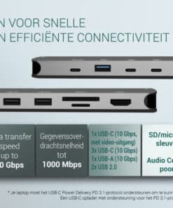 i-tec Metal USB-C Nano 3x Display Dock, 2x HDMI 1x USB-C video + Power Delivery 140W - Afbeelding 2