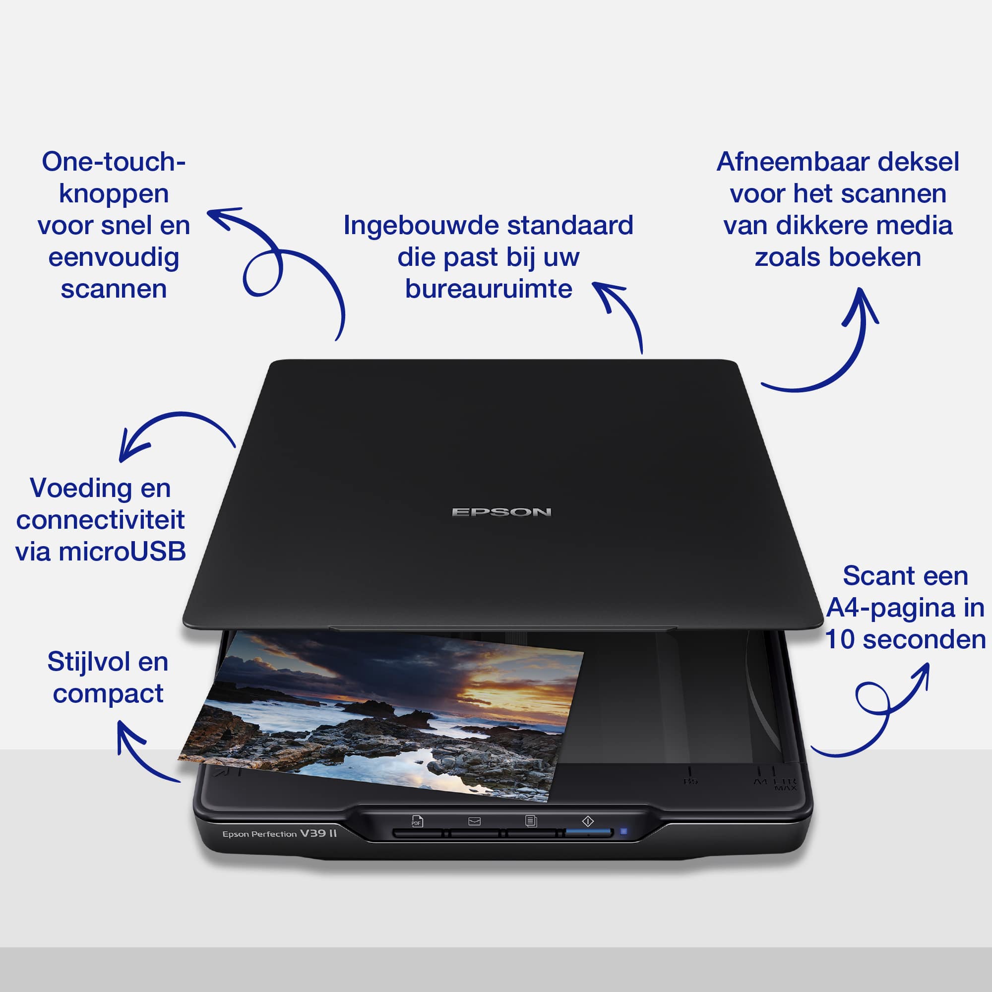 Epson Perfection V39II A4 flatbed foto- en documentscanner met standaard - Afbeelding 2