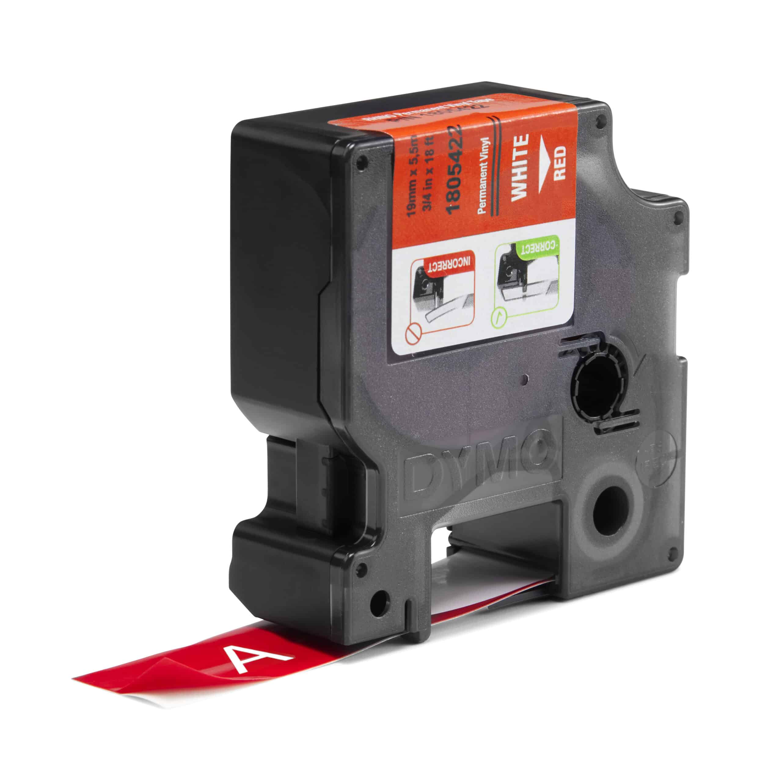 DYMO Rhino industriële Vinyl Labels | 19 mm x 5,5 m | witte afdruk op rood | zelfklevende labels voor Rhino & LabelManager labelprinters - Afbeelding 2