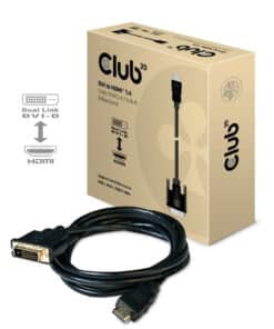 CLUB3D DVI to HDMI 1.4 Cable M/M 2 meter Bidirectional