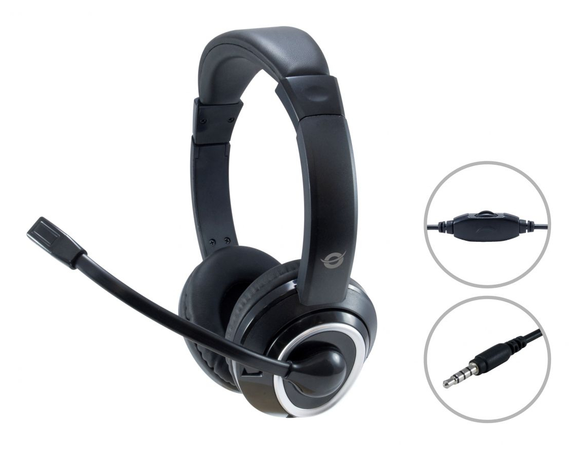 Conceptronic POLONA02B hoofdtelefoon/headset Bedraad Hoofdband Gamen Zwart - Afbeelding 2