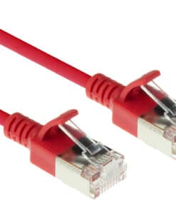 ACT Rode 2 meter LSZH U/FTP CAT6A datacenter slimline patchkabel snagless met RJ45 connectoren - Afbeelding 8