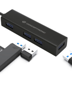 Conceptronic HUBBIES07B interface hub USB 3.2 Gen 1 (3.1 Gen 1) Type-C 5000 Mbit/s Zwart