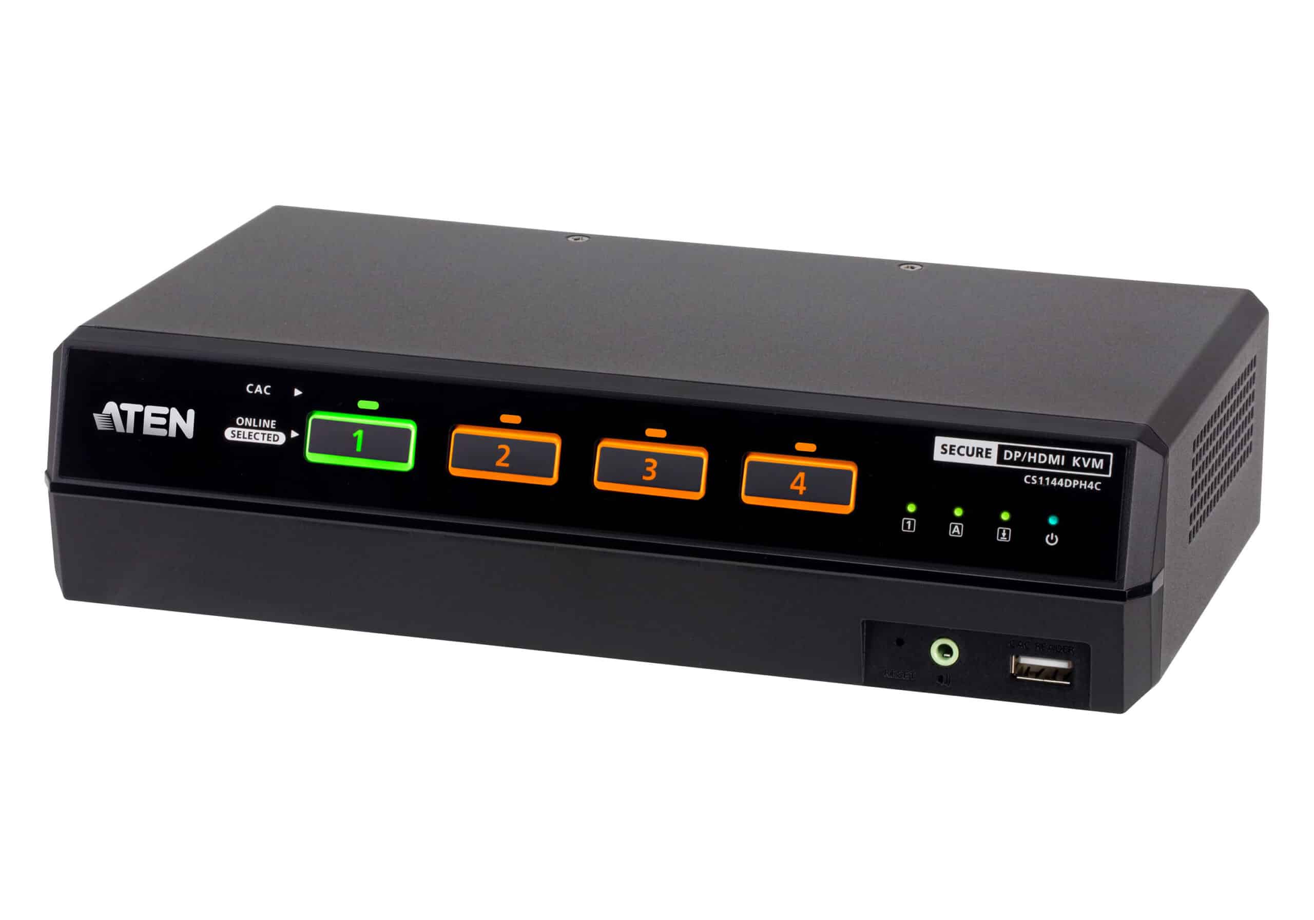 ATEN 4-poorts USB 5K DisplayPort/HDMI universele beveiligde KVM-switch met dubbele display-uitgang en CAC (PSD PP v4.0-compatibel)