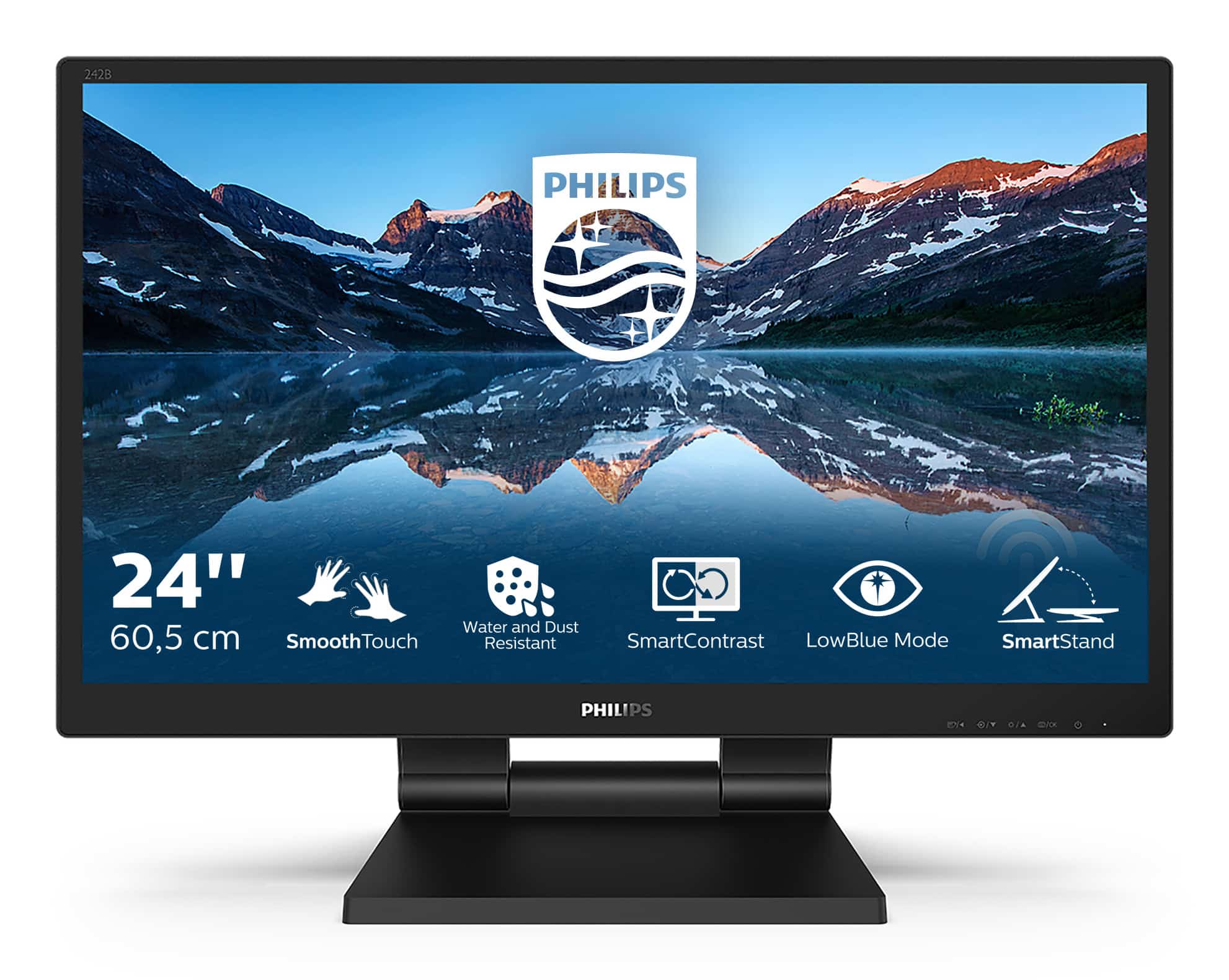 Philips 242B9T/00 computer monitor 60,5 cm (23.8") 1920 x 1080 Pixels Full HD LCD Tafelblad Zwart