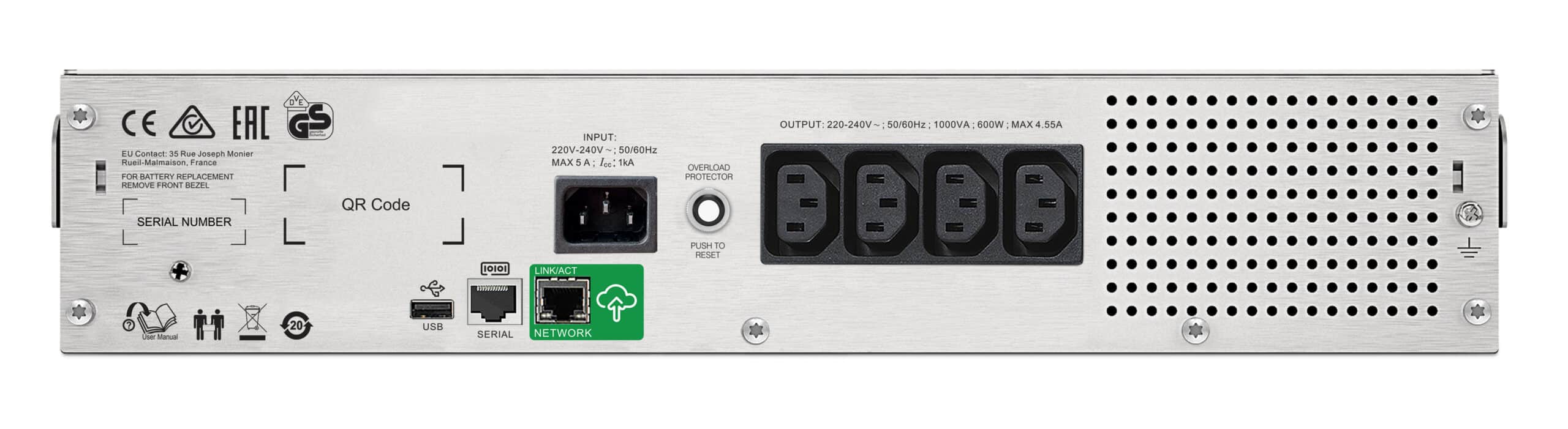 APC Smart-UPS SMC1500I-2UC Noodstroomvoeding - 4x C13, USB, Rack Mountable, SmartConnect, 1500VA - Afbeelding 2