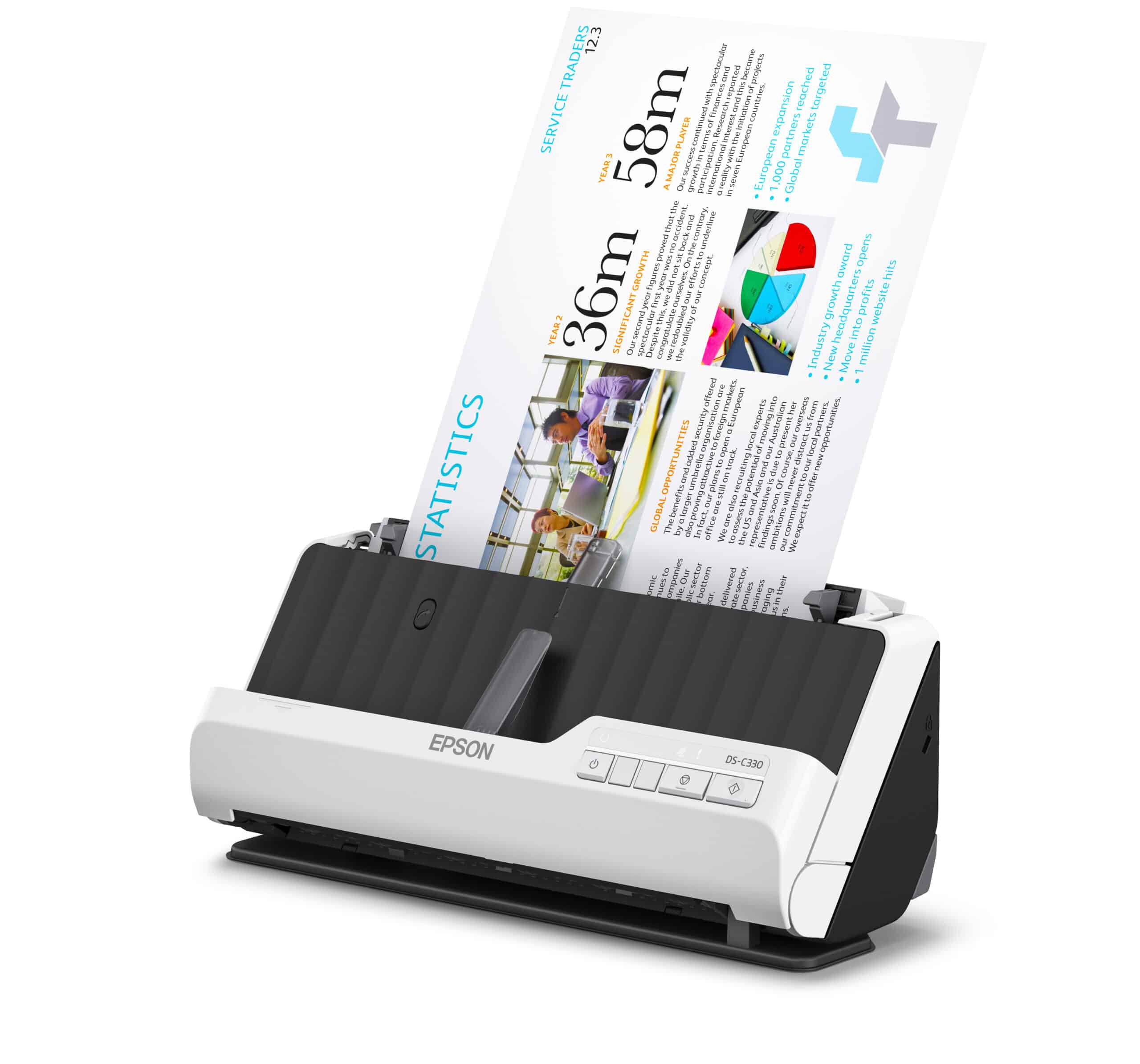 Epson DS-C330 Scanner met ADF + invoer voor losse vellen 600 x 600 DPI A4 Zwart, Wit - Afbeelding 5