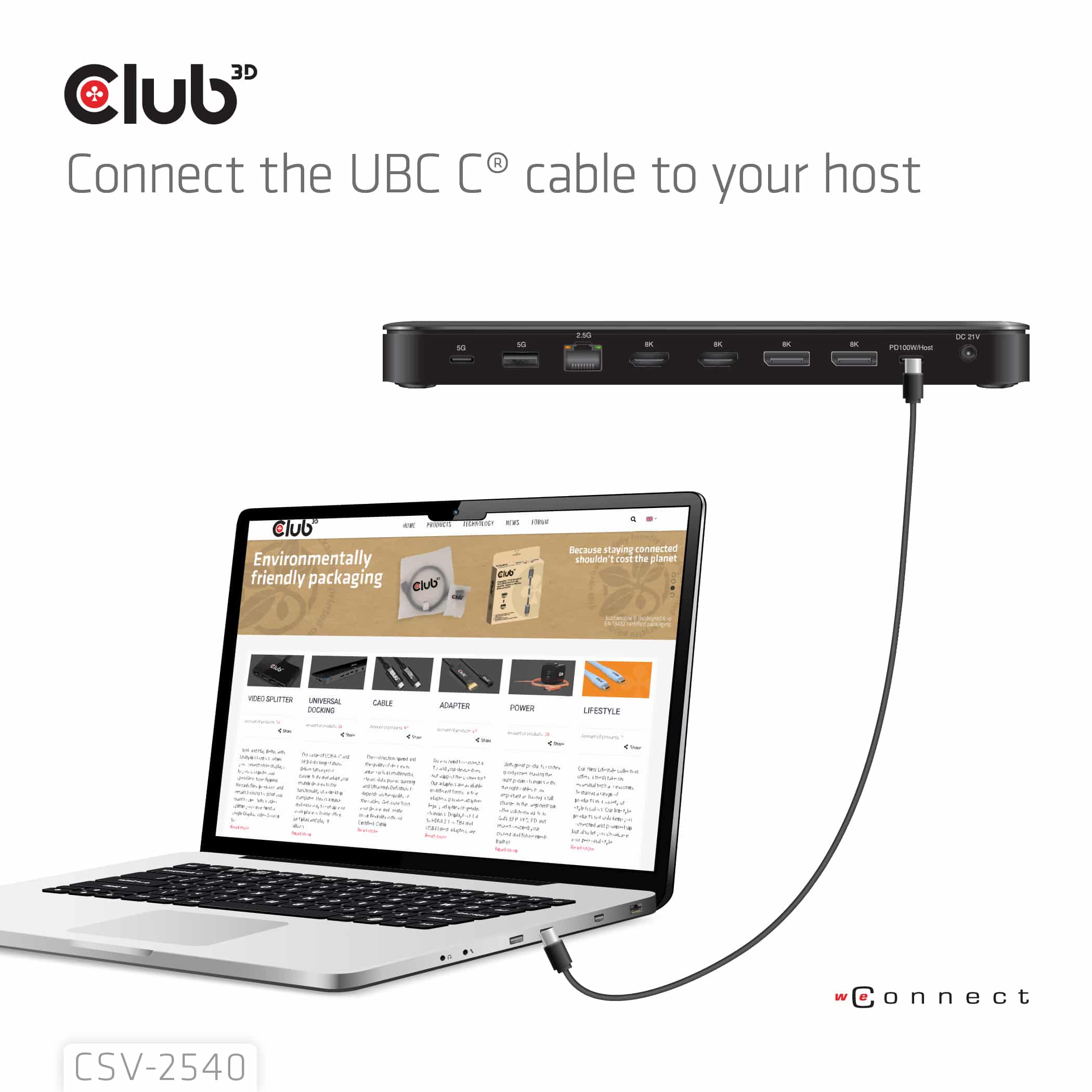 CLUB3D Club 3D 14-in-1 USB-C Quad Display Dockingstation – 4 Schermen & 100W Snelladen - Afbeelding 7