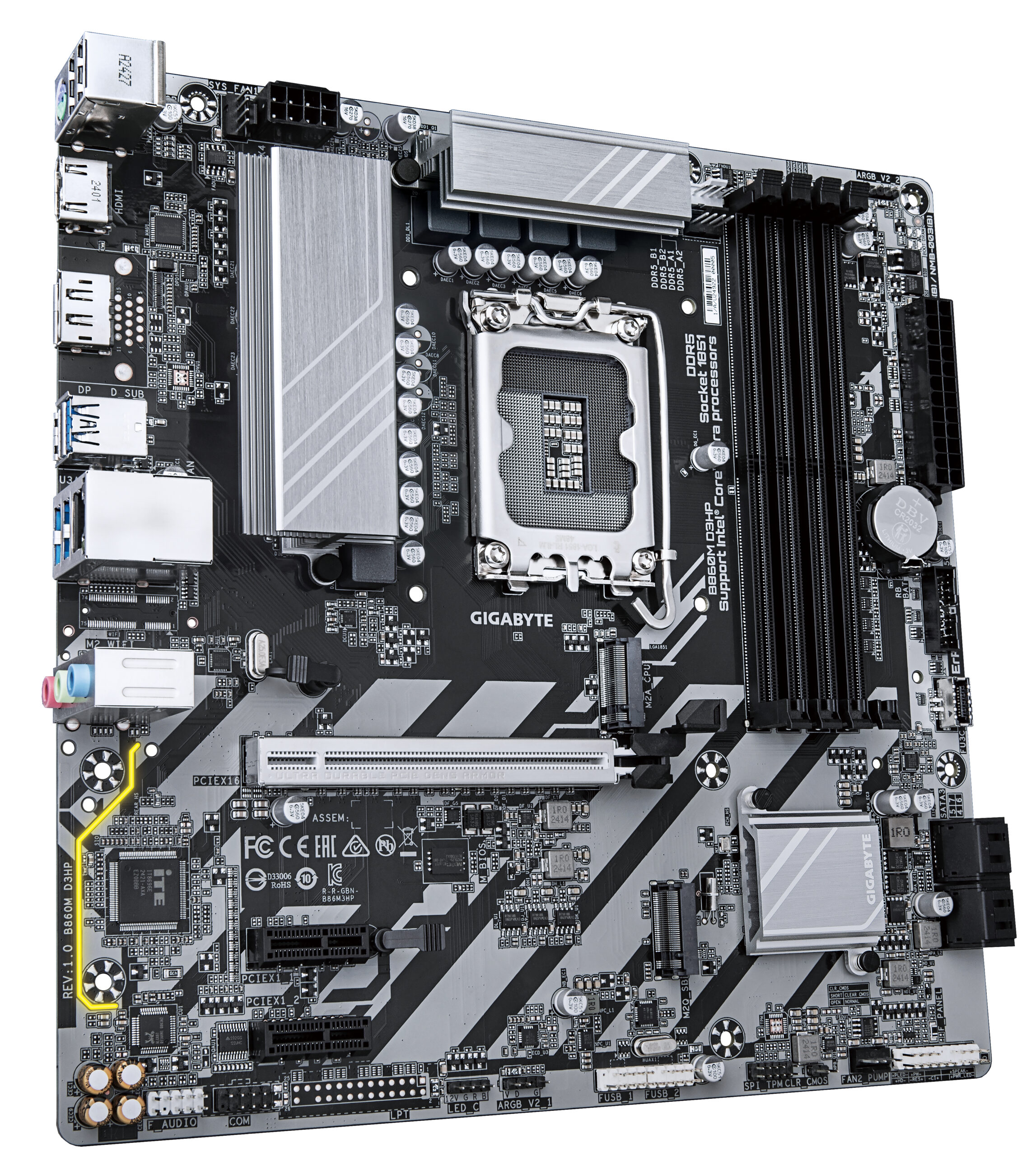 GIGABYTE B860M D3HP moederbord Intel B860 LGA 1851 (Socket V1) micro ATX - Afbeelding 3