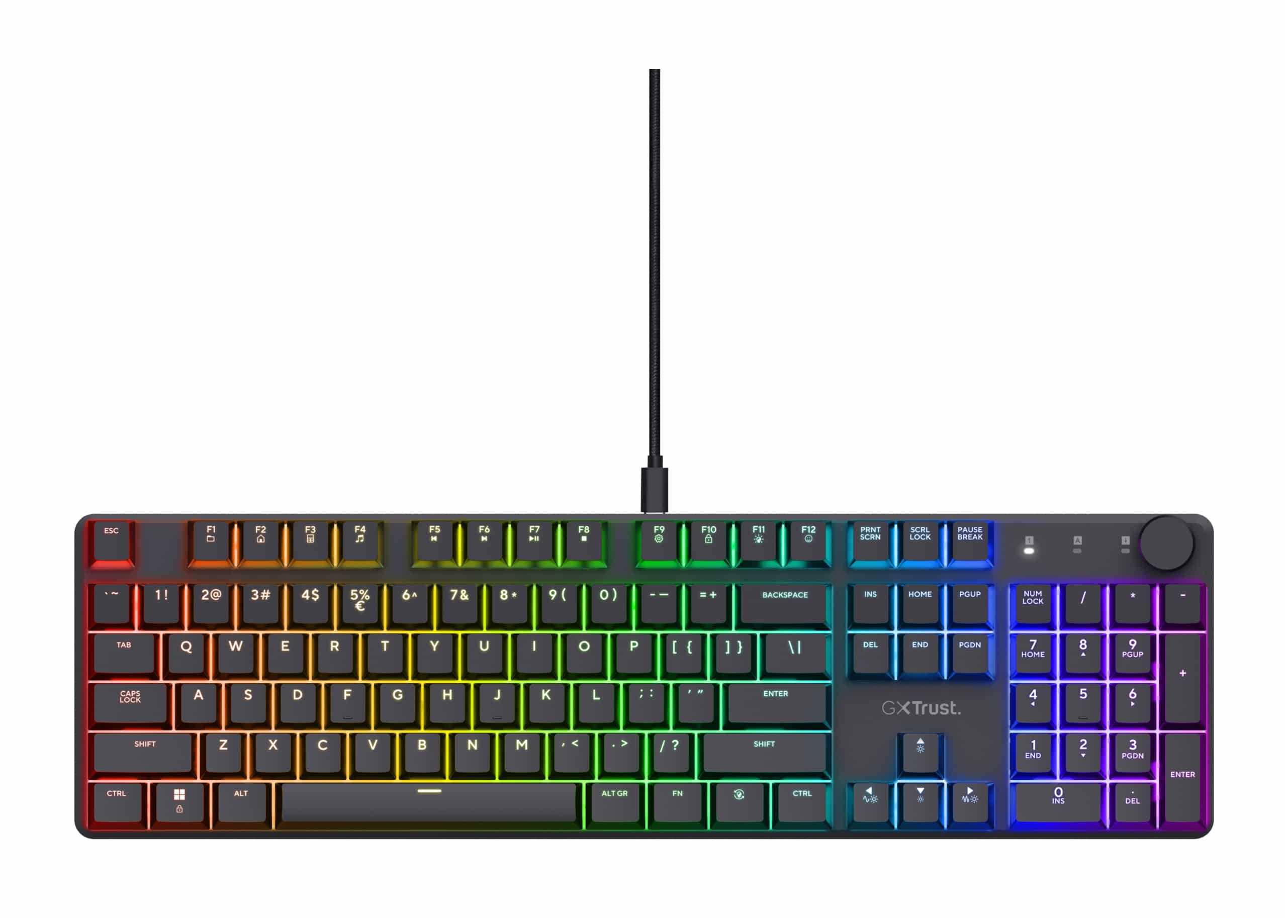 Trust GXT 866 Torix Gaming Toetsenbord - Mechanisch toetsenbord – QWERTY US International – RGB-verlichting – Zwart