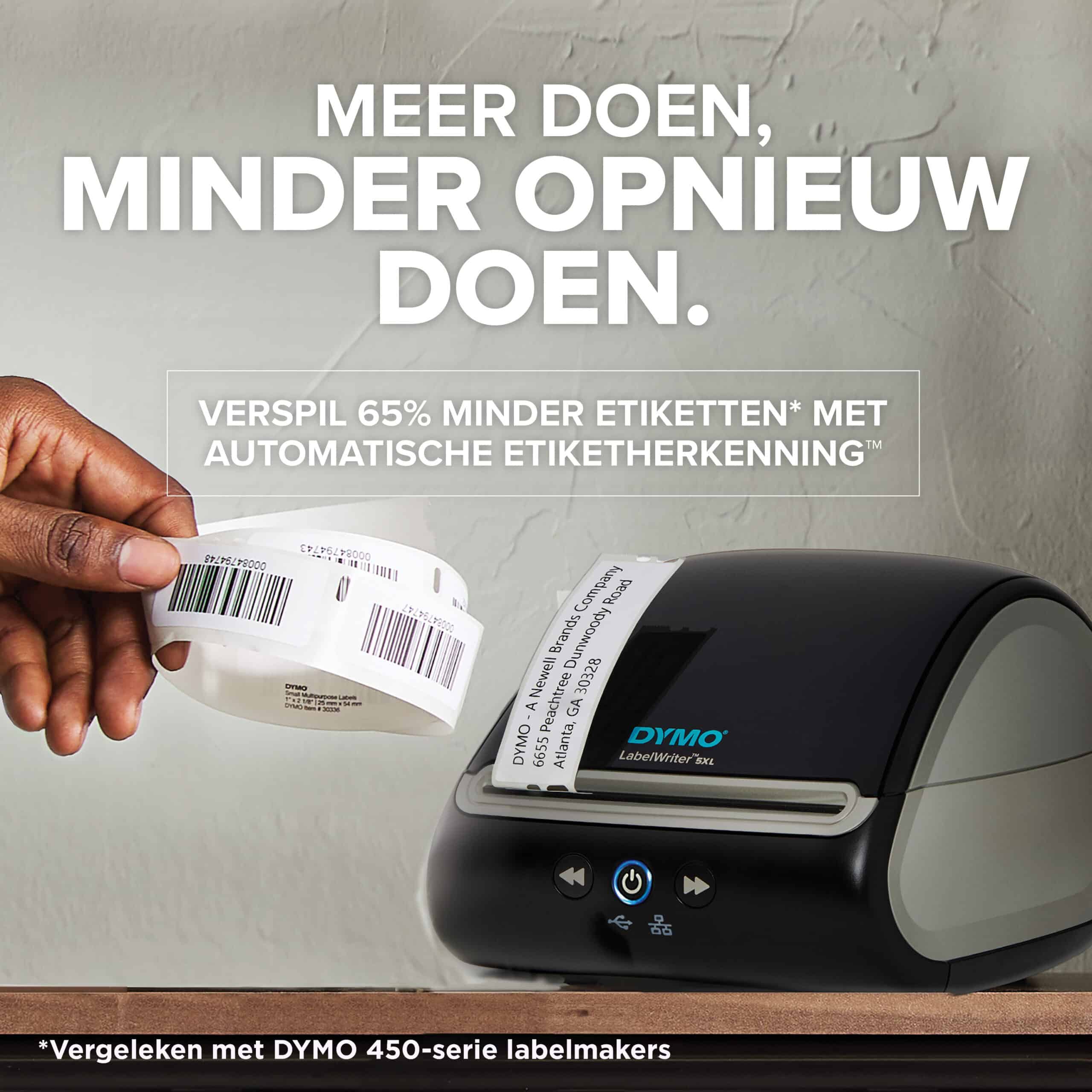 DYMO LabelWriter 5XL Labelprinter | Automatische labelherkenning labelmaker | Drukt extra brede verzendlabels af voor Amazon, DHL en meer | Perfect voor webwinkeliers | Tweepolige EU-stekker - Afbeelding 4