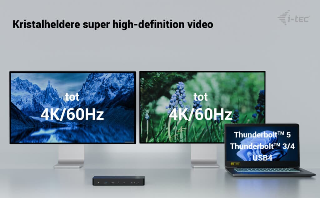 i-tec Thunderbolt 4 Intelligent Dual Display Docking Station + Power Delivery 90W - Afbeelding 6