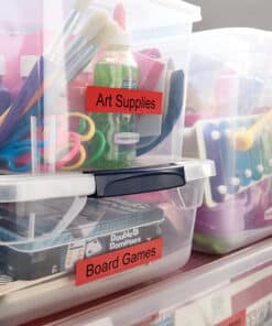 DYMO originele D1 labels | Zwarte Tekst op Rood Label | 24 mm x 7 m | zelfklevende etiketten voor de LabelManager labelmaker | gemaakt in Europa - Afbeelding 2
