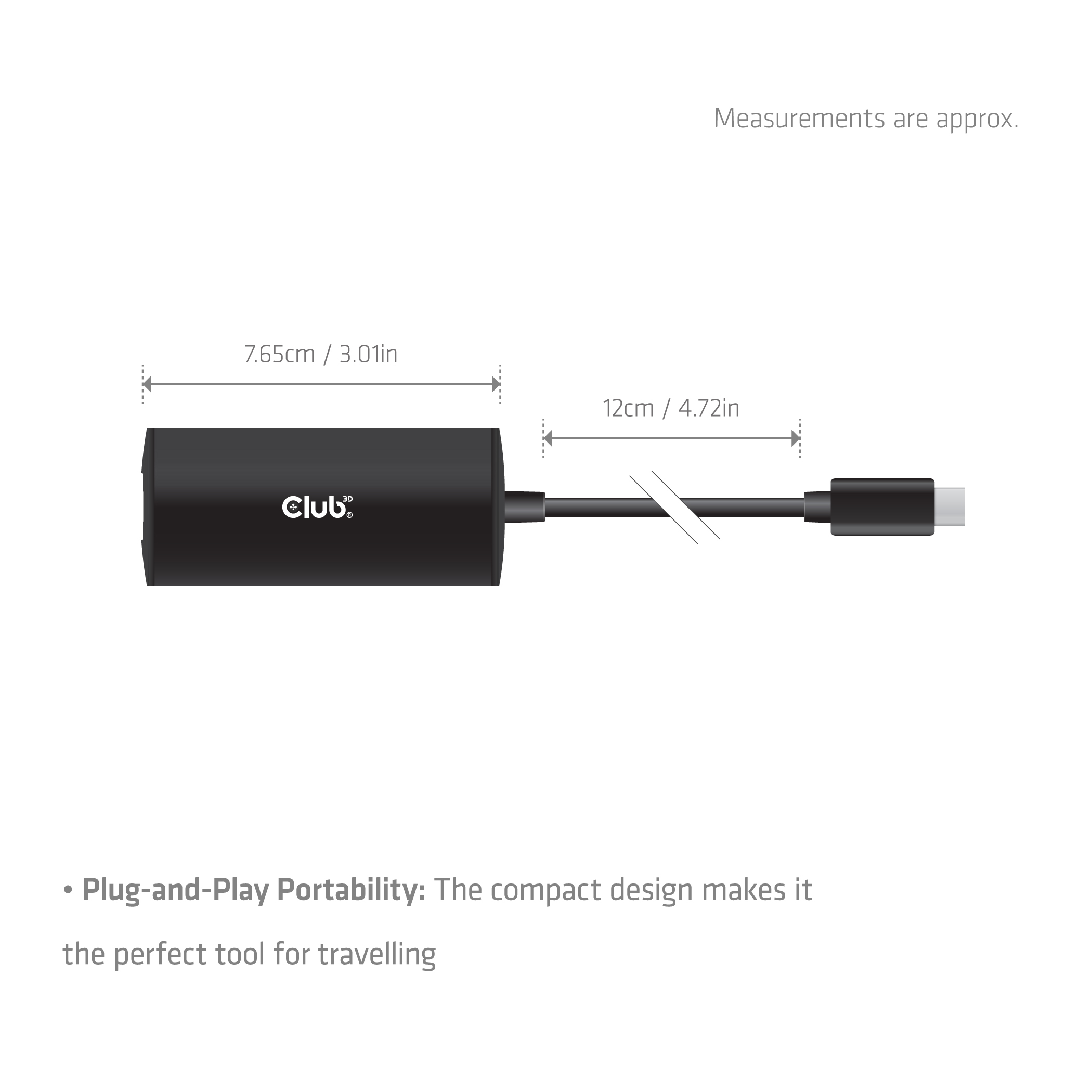 CLUB3D USB-C® naar RJ45 10G Ethernet-adapter M/V - Afbeelding 3