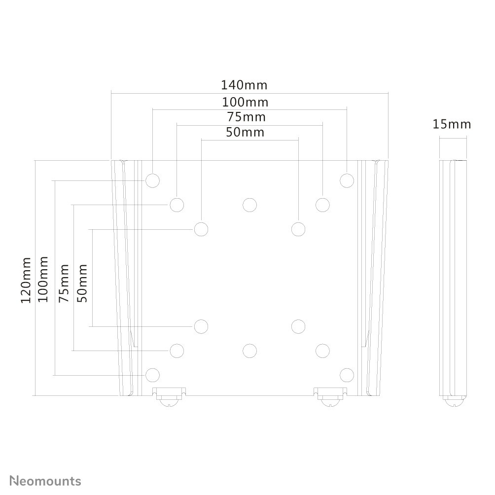 Neomounts FPMA-W25BLACK Monitor Ultrathin Wall Mount, 10-30", 10kg, 50x50/ 100x100 mm, Bl