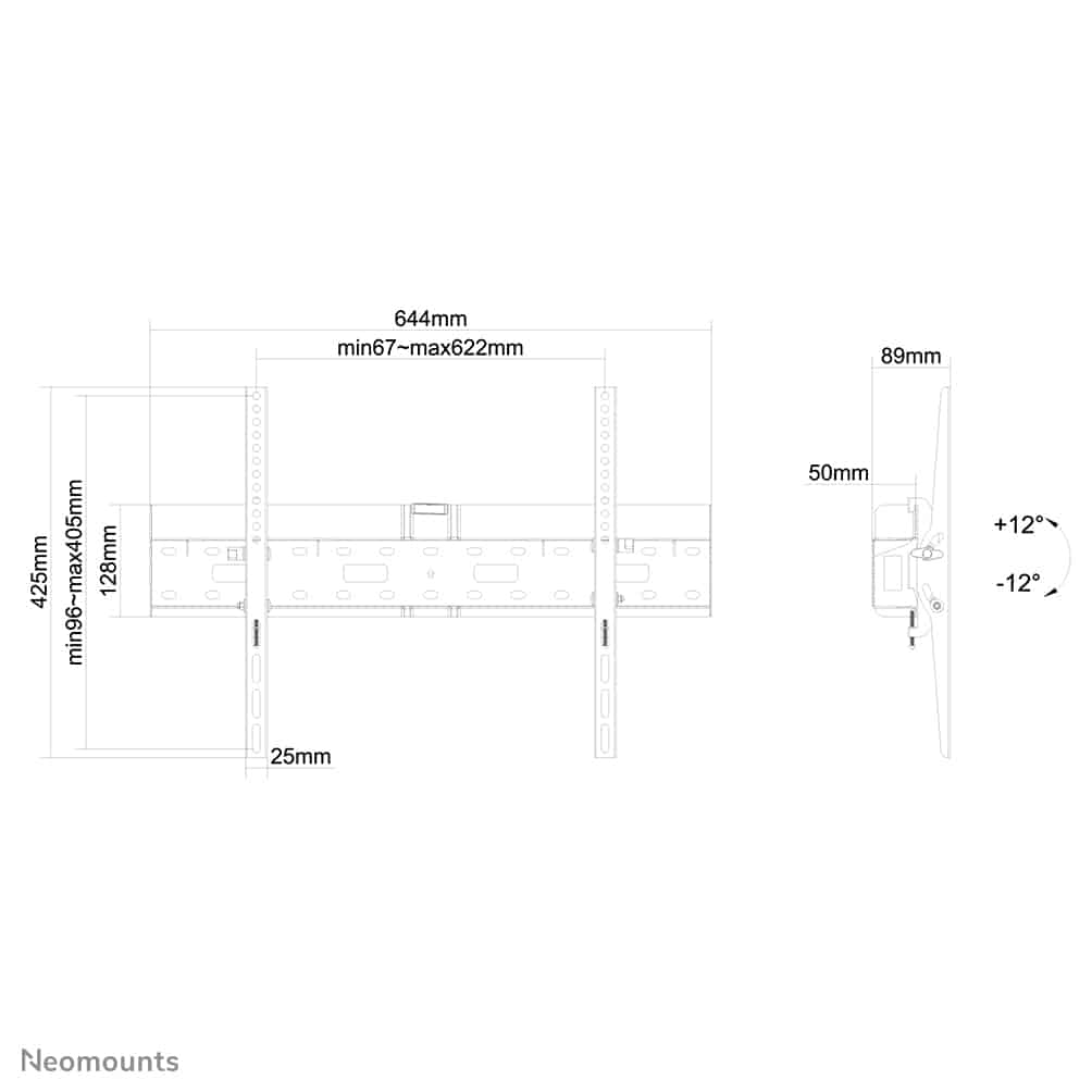 Neomounts LFD-W2640MP TV-beugel wand 37-75" - kantelbaar