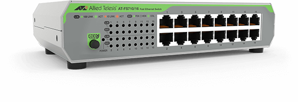 Allied Telesis AT-FS710/16-50 Unmanaged Fast Ethernet (10/100) 1U Groen, Grijs - Afbeelding 2