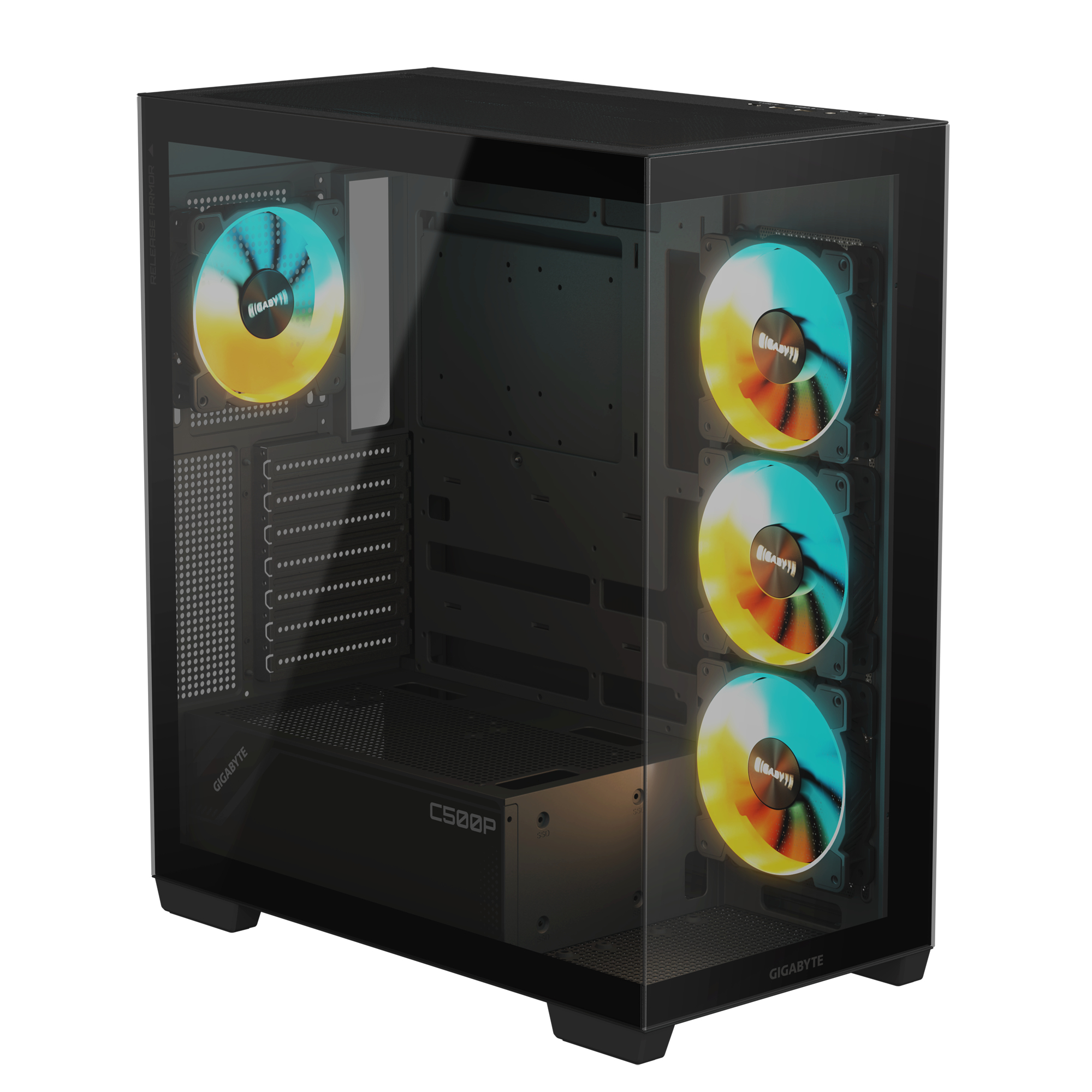 GIGABYTE C500 PANORAMIC STEALTH Midi Tower Zwart - Afbeelding 5