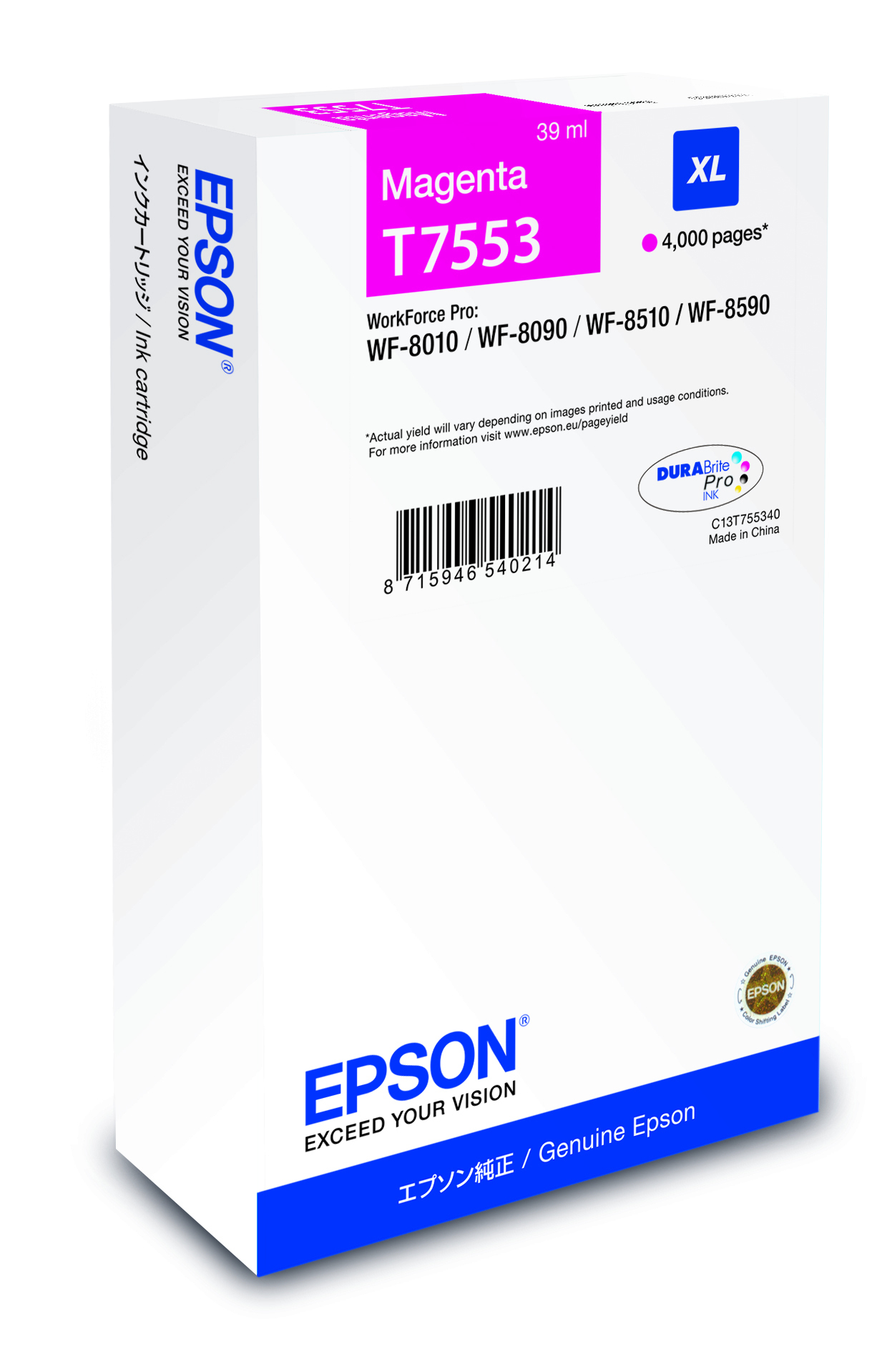 Epson C13T75534N inktcartridge 1 stuk(s) Origineel Hoog (XL) rendement Magenta