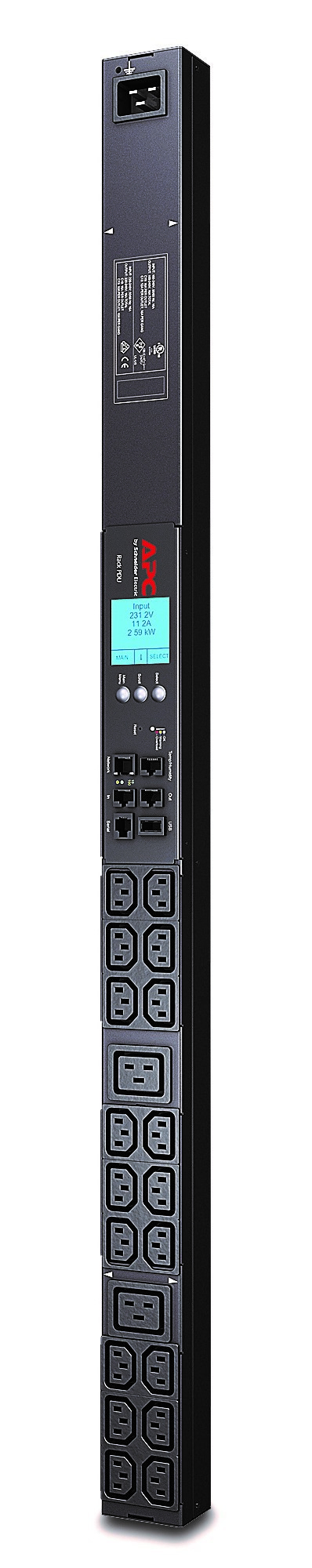 APC Rack PDU AP8858 - Metered, ZeroU, 16A, 230V, (18x) C13 & (2x) C19