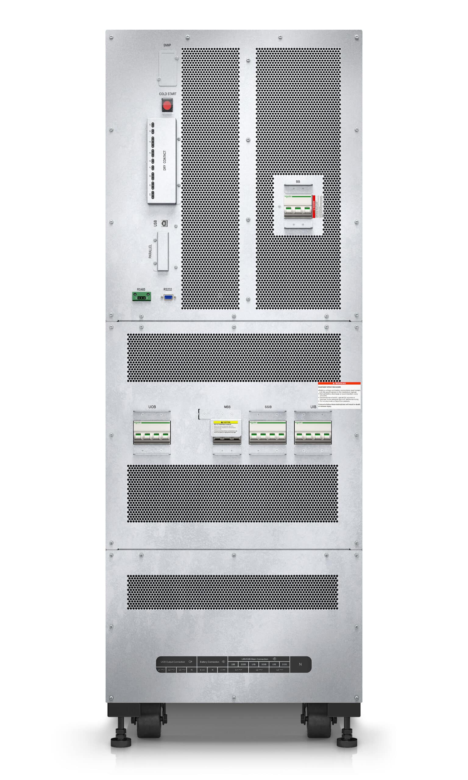 APC Easy UPS 3S E3SUPS40KHB1 Noodstroomvoeding - 40kVA, 3fase(400V) in&uit inc. 3 interne accu's Stekkerdoos - Afbeelding 5