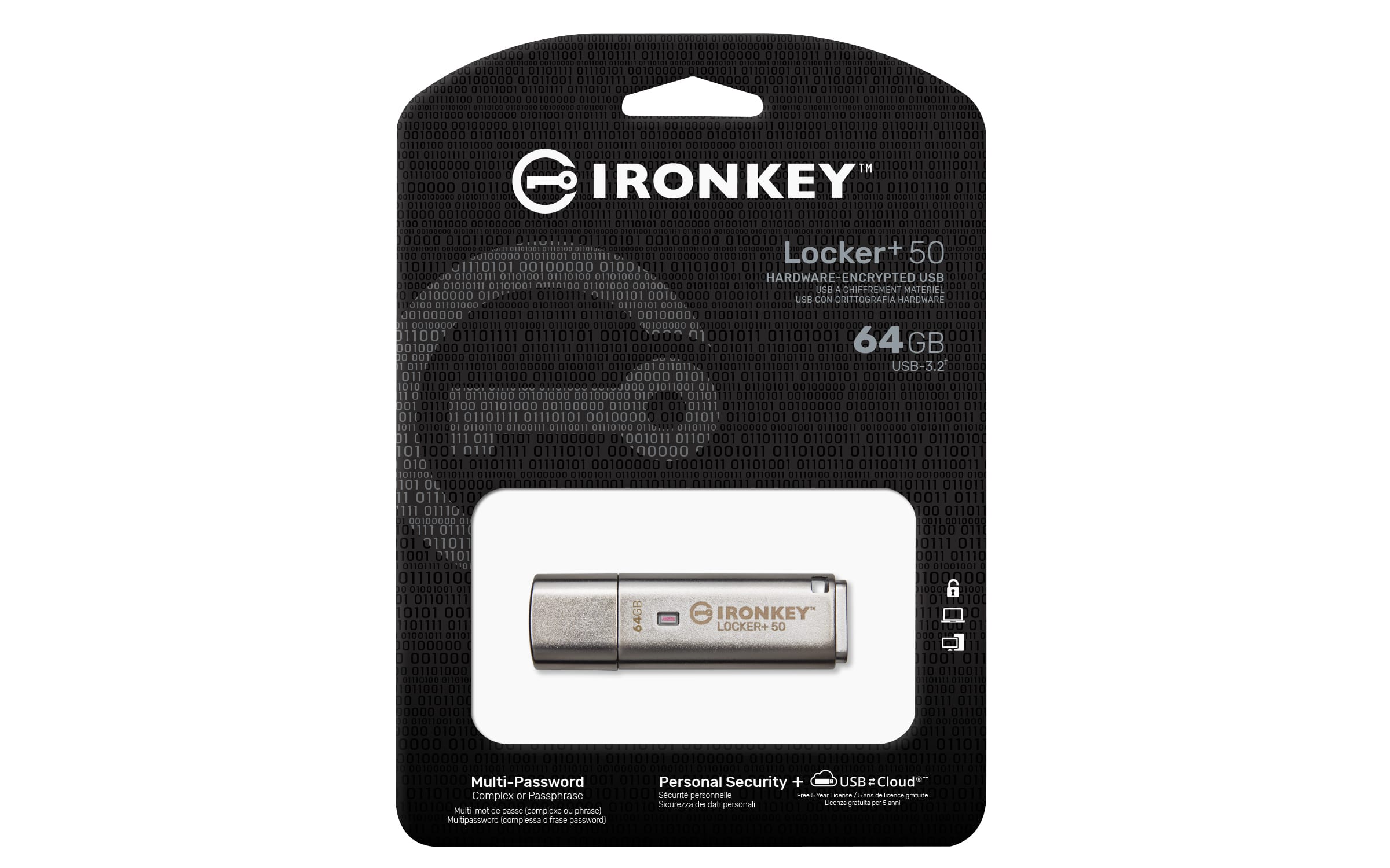 Kingston Technology IronKey 64GB IKLP50 AES USB, met 256-bits versleuteling - Afbeelding 3