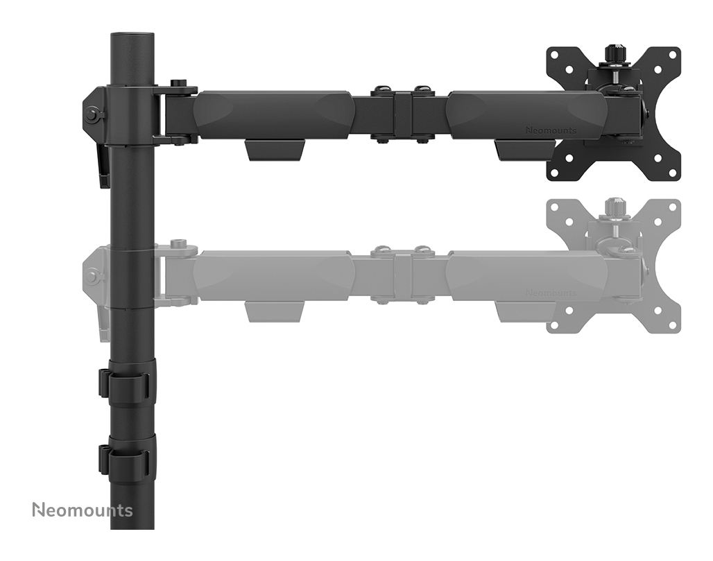 Neomounts DS60-600BL1 desk monitor arm, Clamp/Grommet, 8 kg, 10" - 32", 100 x 100 mm, Black - Afbeelding 2