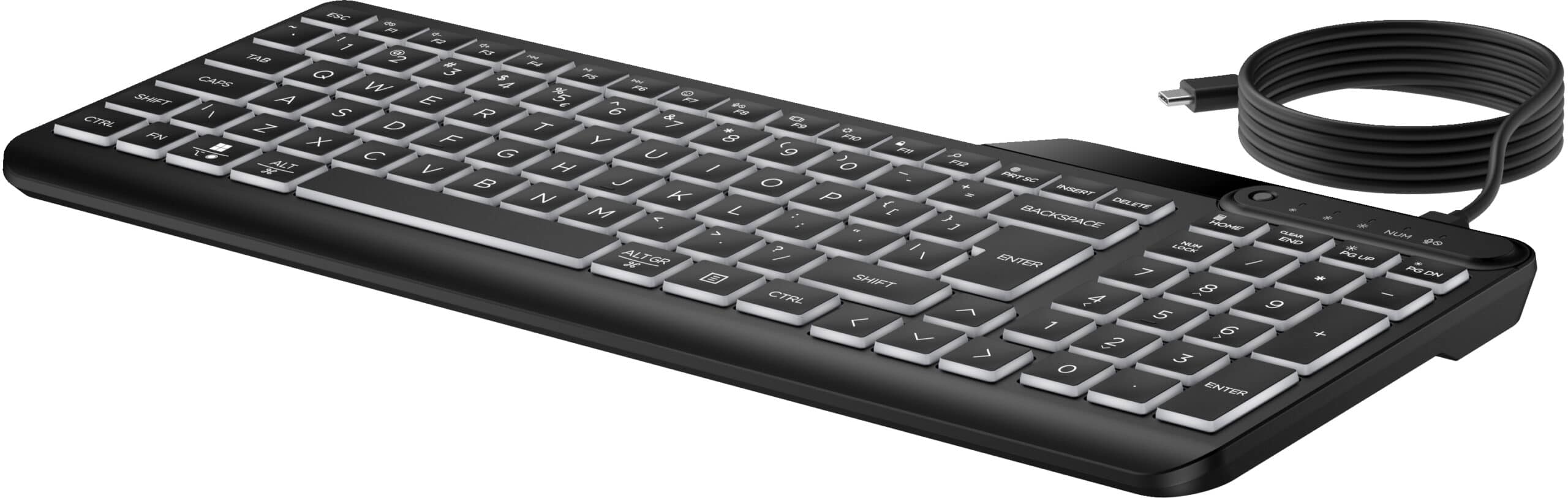 HP 405 backlit toetsenbord met kabel voor meerdere apparaten - Afbeelding 2