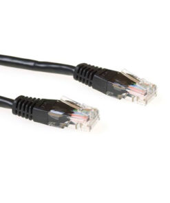 ACT Zwarte 1,5 meter U/UTP CAT6 patchkabel met RJ45 connectoren