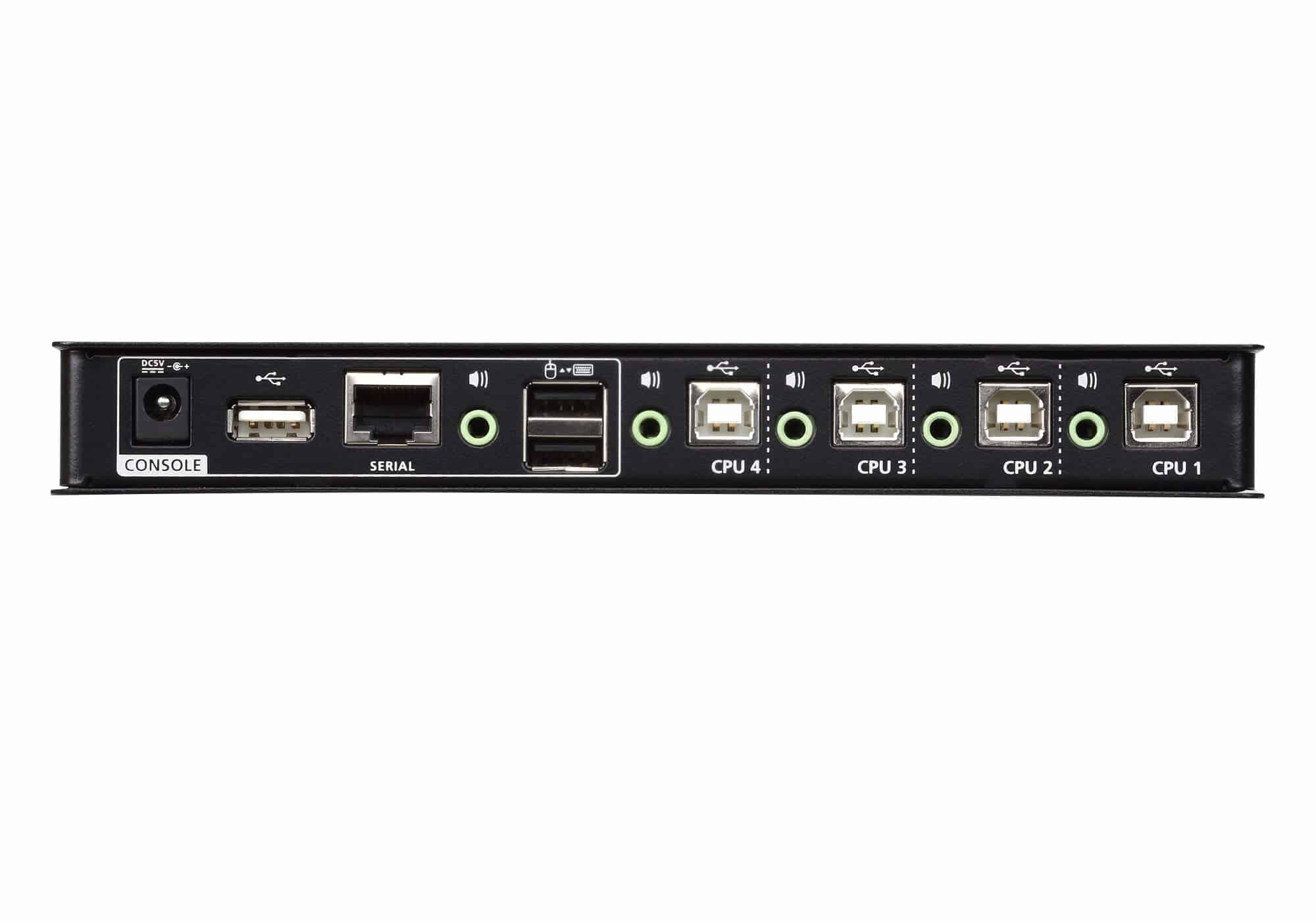 ATEN 4-poorts USB boudnless KVM-schakelaar (kabels meegeleverd)