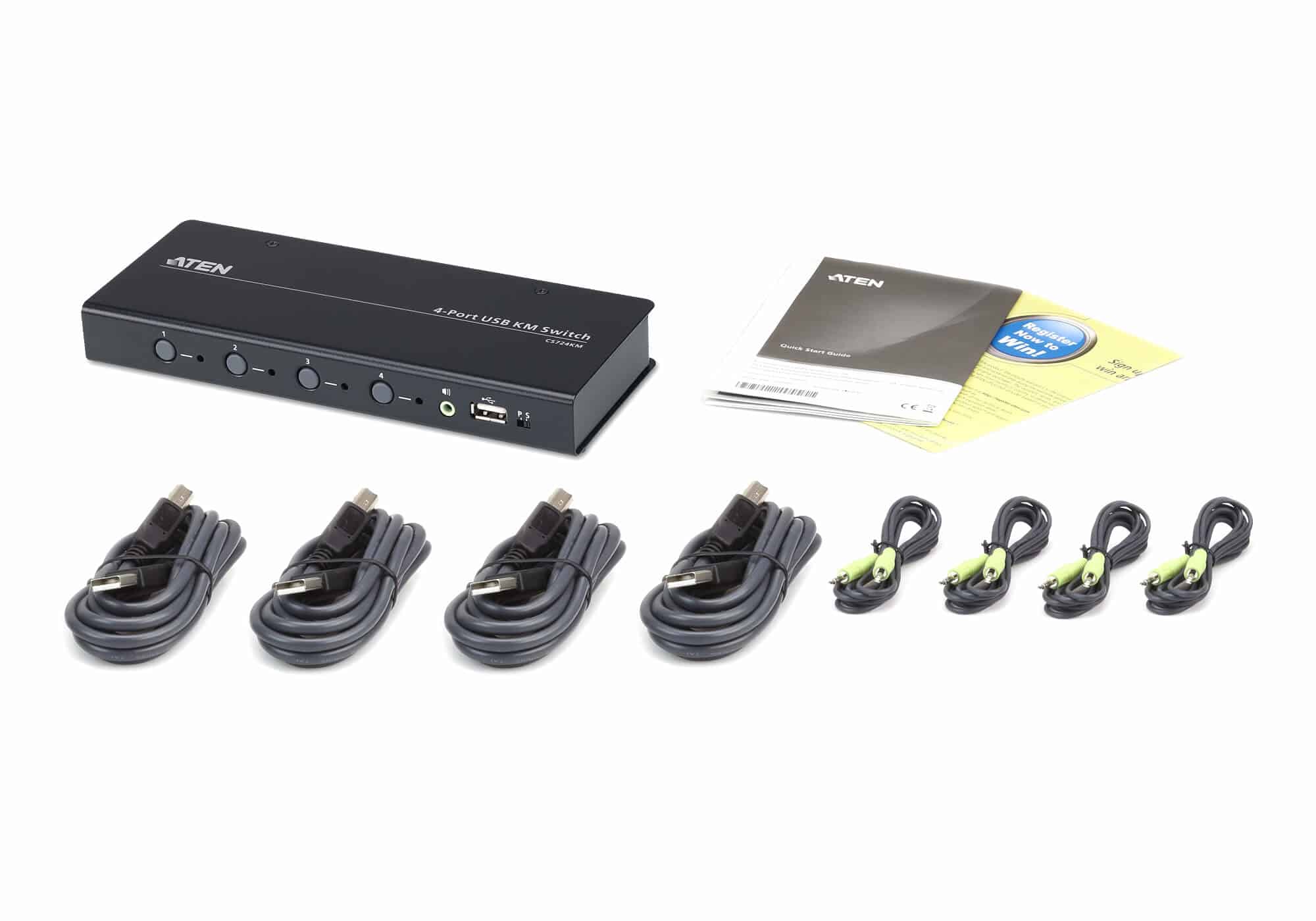 ATEN 4-poorts USB boudnless KVM-schakelaar (kabels meegeleverd) - Afbeelding 4