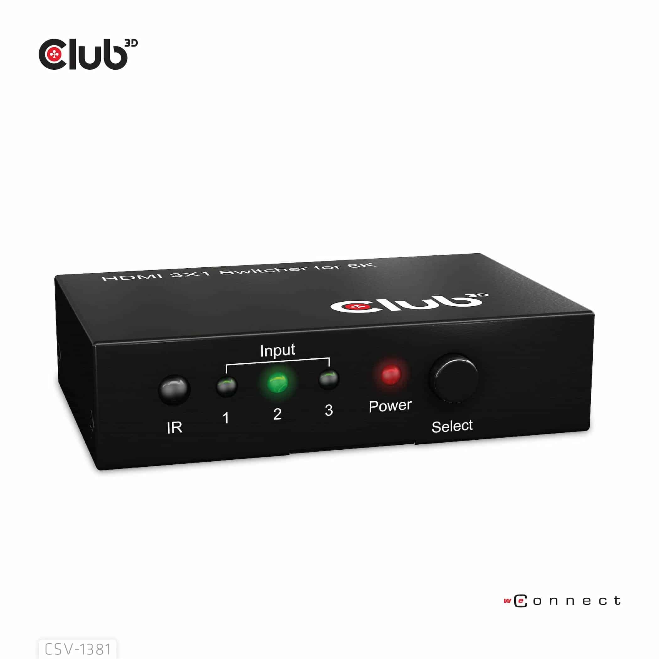CLUB3D 3 to 1 HDMI 8K60Hz/4K120Hz Switch - Afbeelding 5
