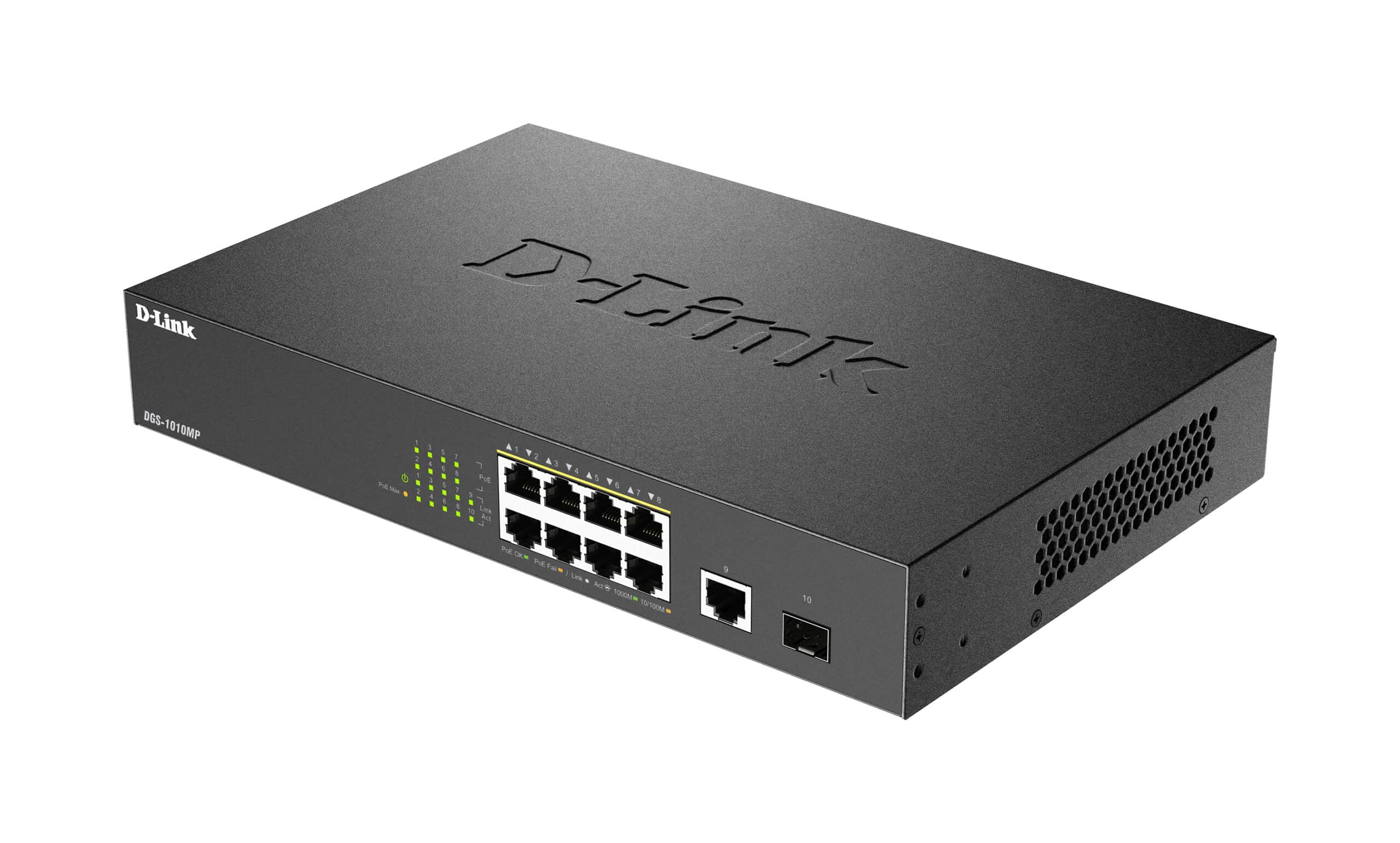 D-Link DGS-1010MP/E netwerk-switch Unmanaged L2 Gigabit Ethernet (10/100/1000) Power over Ethernet (PoE) 1U Zwart - Afbeelding 4