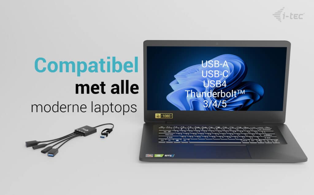 i-tec USB-C/USB-A Cable HUB 4 port (2x USB-C, 2x USB-A) - Afbeelding 2