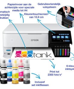 Epson EcoTank ET-8500 A4 Wi-Fi-fotoprinter met inkttank - Afbeelding 3