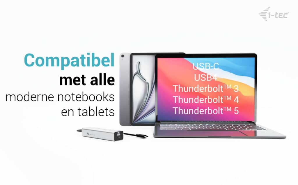 i-tec Metal USB-C Charging HUB 5port with USB-C video 8K + Power Delivery 85W - Afbeelding 2