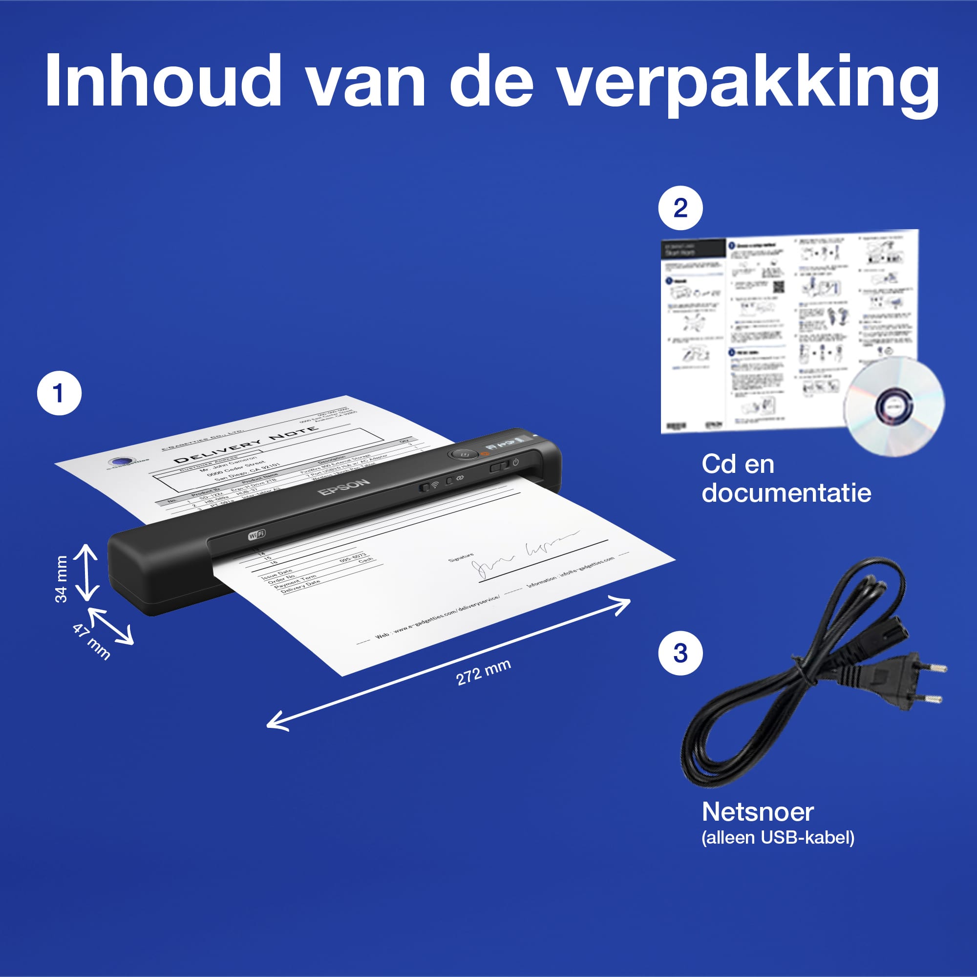 Epson WorkForce ES-60W, snelle draadloze mobiele A4-scanner met Wi-Fi-connectiviteit, ScanSmart-technologie en LCD-scherm - Afbeelding 5