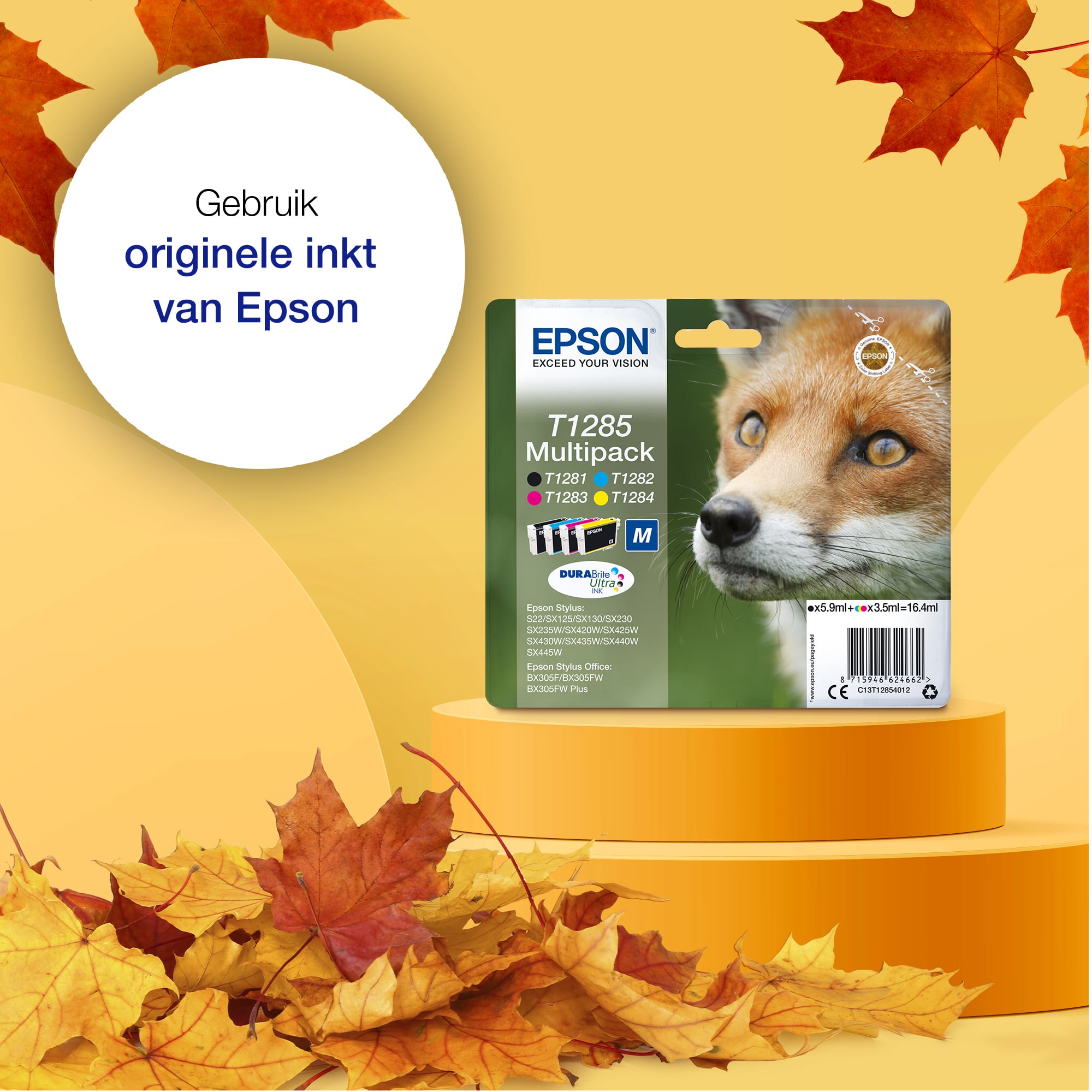 Epson Fox T128 Vos DURABrite Ultra multipack vierkleuren EasyMail-inkt - Afbeelding 2