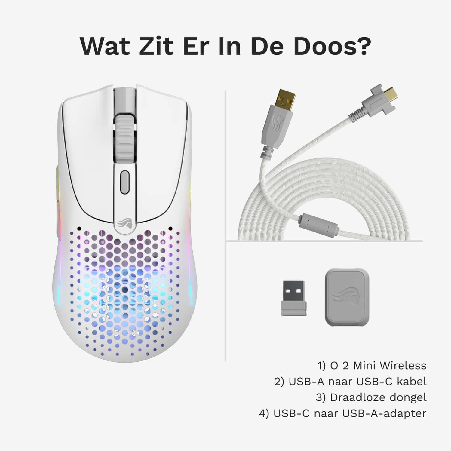Glorious Gaming Model O 2 Mini Wireless muis Gamen Rechtshandig RF-draadloos + Bluetooth Optisch 26000 DPI - Afbeelding 8