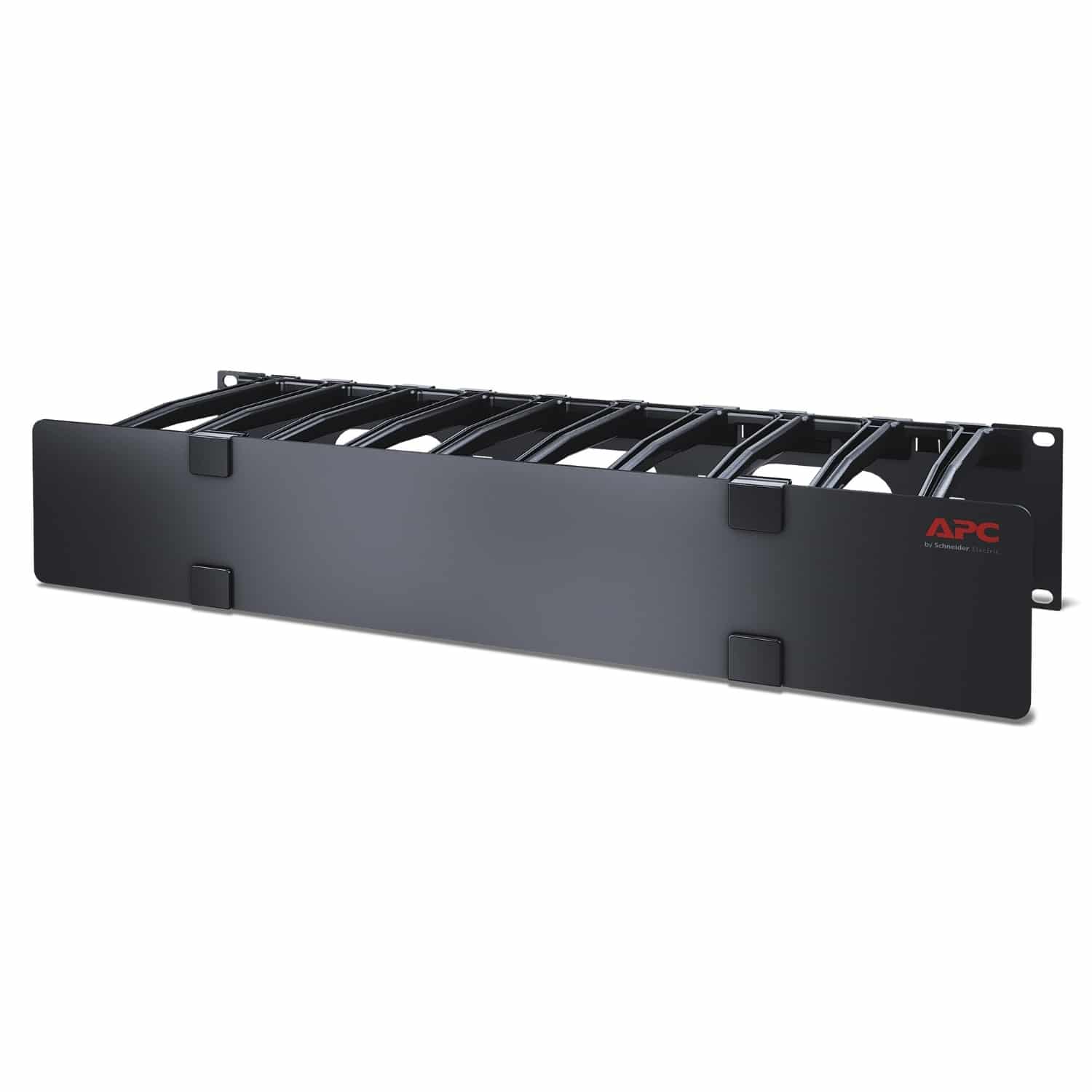 APC Horizontale kabelgeleider, 2U x 15 cm diep, enkelzijdig met afdekplaat