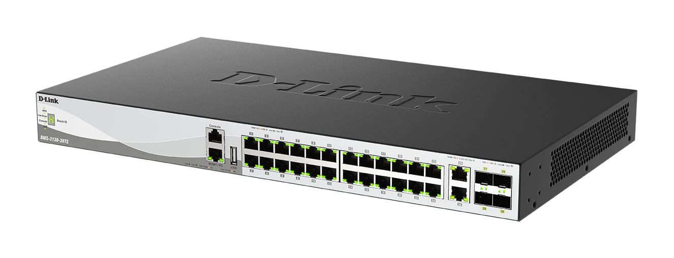 D-Link DMS-3130-30TS/E netwerk-switch Managed L3 10G Ethernet (100/1000/10000) Bureaublad-/wandmontage Zwart - Afbeelding 3
