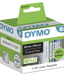 DYMO originele LabelWriter multifunctionele/LAF labels | 38 mm x 190 mm | 110 zelfklevende etiketten | voor de LabelWriter labelprinters | gemaakt in Europa
