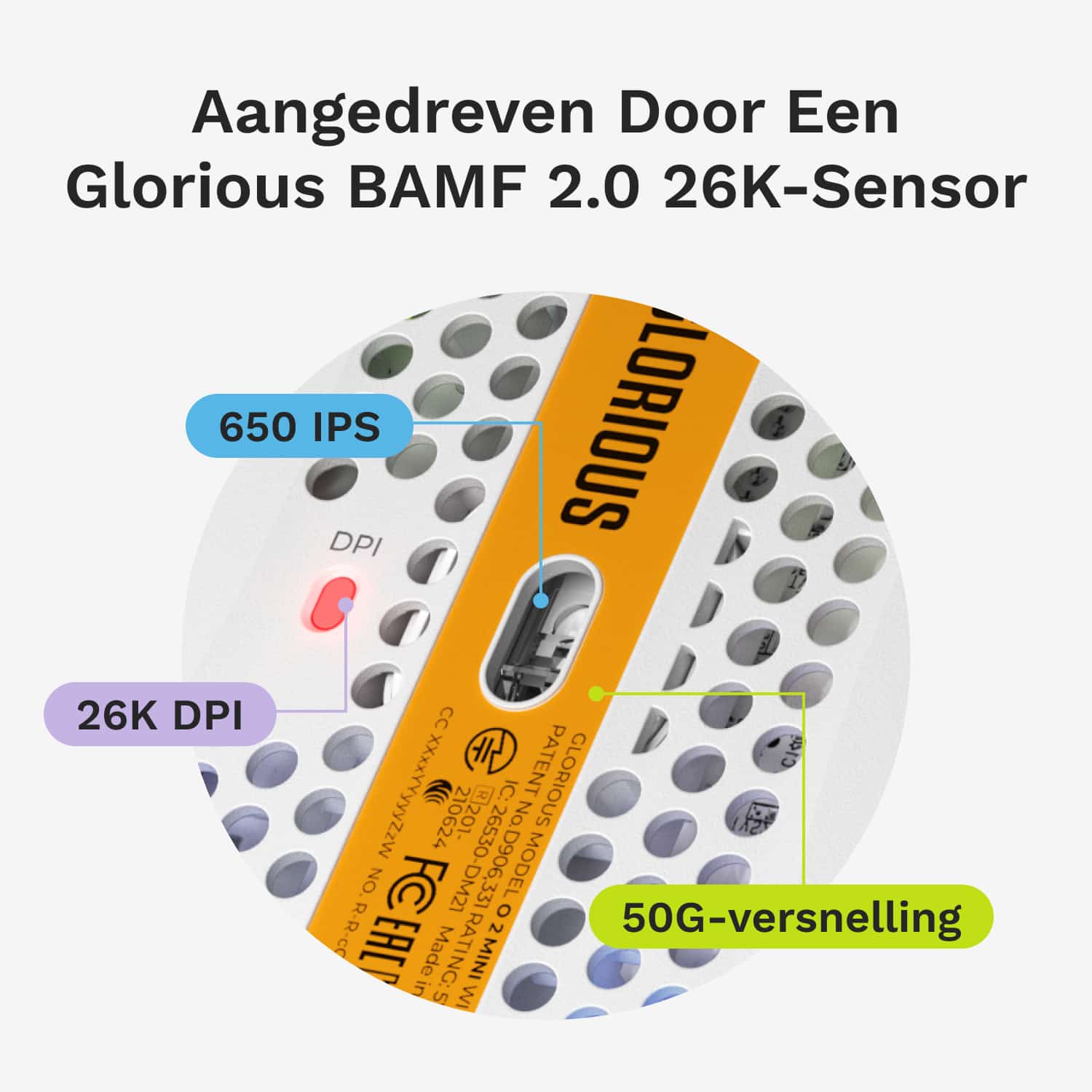 Glorious Gaming Model O 2 Mini muis Gamen Rechtshandig USB Type-A Optisch 26000 DPI - Afbeelding 5