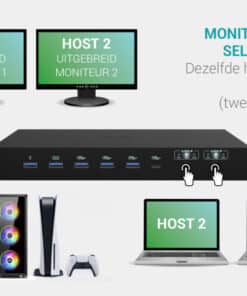 i-tec USB-C KVM Dock PRO for Three Hosts, Dual Video, with 2x Power Delivery, max 92W - Afbeelding 6