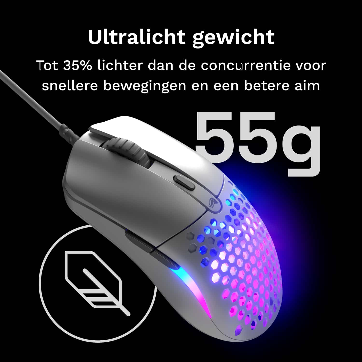 Glorious Gaming Glorious Model O Eternal - Ultralichte bedrade RGB-gamemuis - Wit