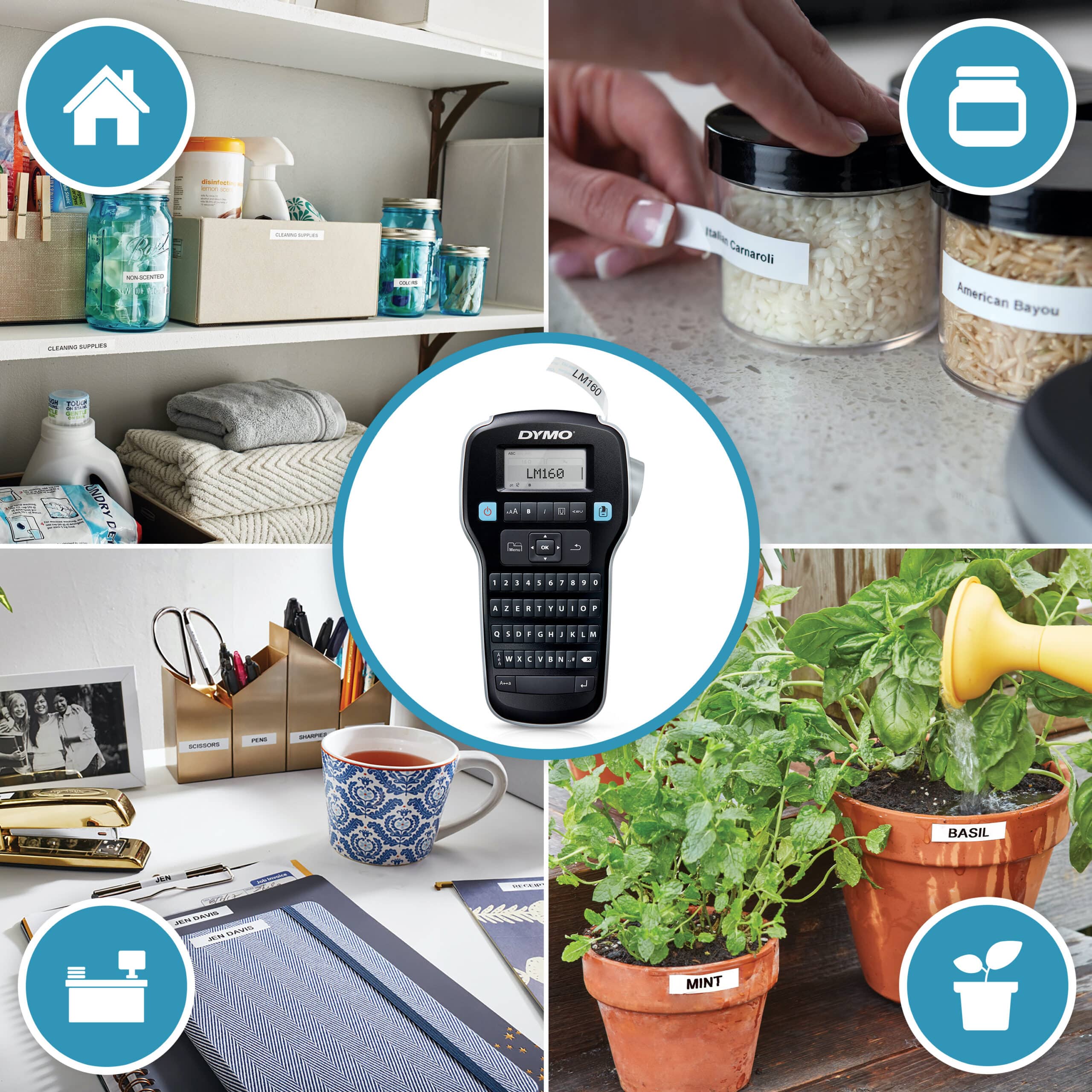 DYMO LabelManager 160-labelmaker | Draagbare labelprinter met AZERTY-toetsenbord | Inclusief zwart-wit D1-etiketten (12 mm) | Voor thuis en op kantoor - Afbeelding 2