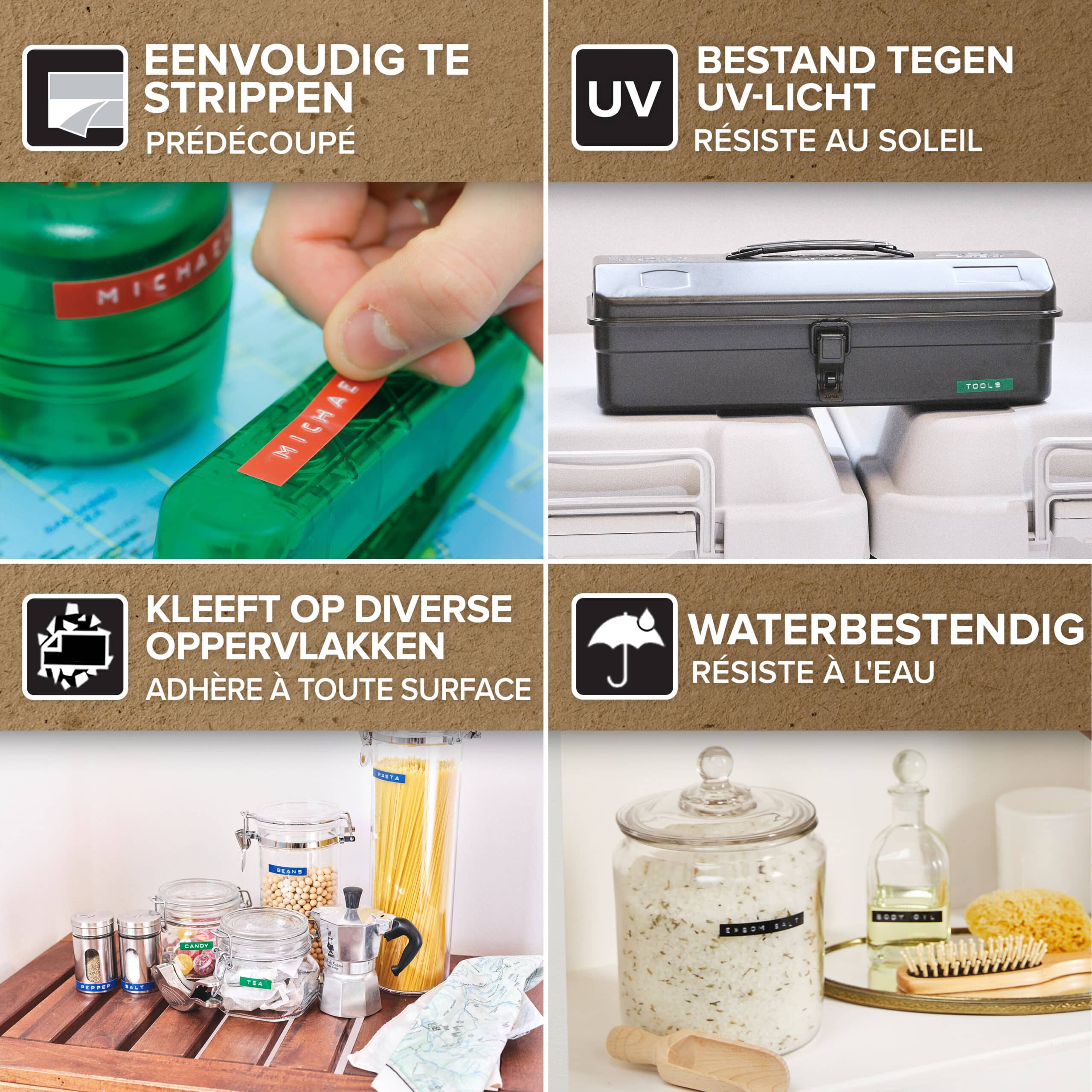DYMO originele labeltape met reliëf | rollen van 9 mm x 3 m | Wit op zwart | Zelfklevend etiketten voor Lettertang | 3 stuks - Afbeelding 4