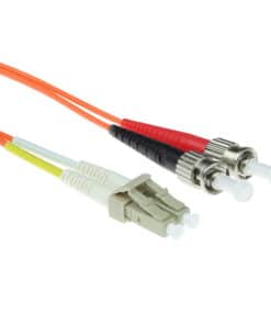 ACT 2 meter LSZH Multimode 62.5/125 OM1 glasvezel patchkabel duplex met LC en ST connectoren