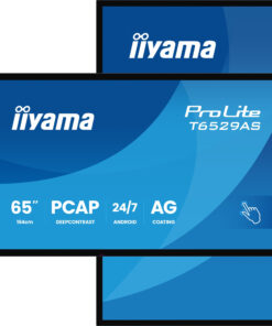 iiyama T6529AS-B1AG beeldkrant Kiosk-ontwerp 163,8 cm (64.5") LED Wifi 420 cd/m² 4K Ultra HD Zwart Touchscreen Type processor Android 24/7