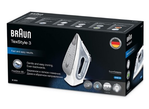 Braun TexStyle 3 SI3054GY Stoomstrijkijzer Keramische zoolplaat 2400 W Grijs - Afbeelding 3